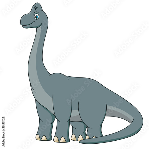 Cute brachiosaurus cartoon. Animal cartoon illustration
