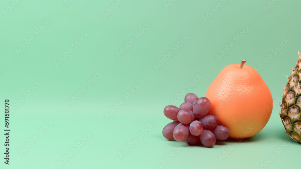 fruits on table with pastel color background generative ai fruits on table with pastel color background generative ai
