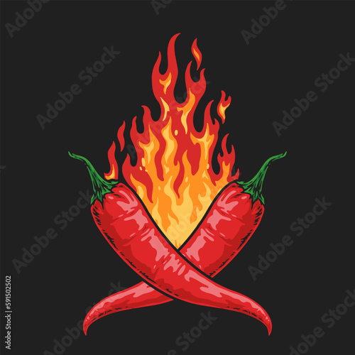 Chili pepper colorful vintage flyer