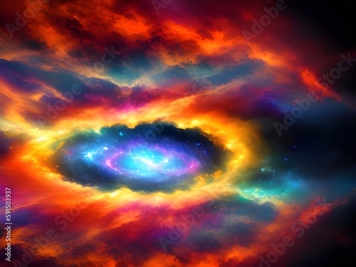 colorful abstract galaxy with stars and glowing star. elements of this image furnished