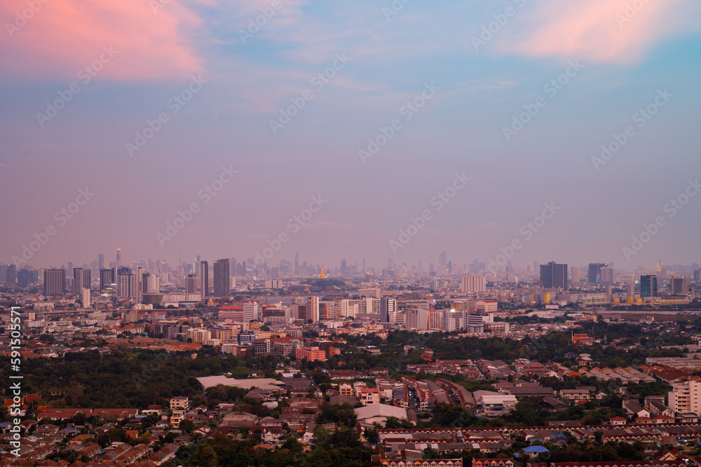 The topview of Bangkok cityscape thailand