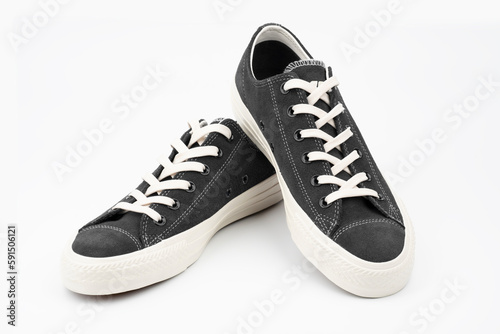 Casual style.Sneakers. Shoes isolated on white background. Black sneakers running shoes. Casual shoes. Youth style.