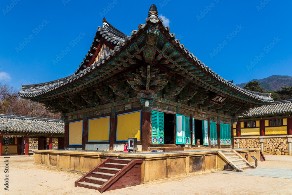 Geuknakjeon, Hall of Supreme Bliss in Bulguksa Temple, Gyeongju city, South Korea. UNESCO World Heritage site. Geuknakjeon, Hall of Supreme Bliss in Bulguksa Temple, Gyeongju city, South Korea. UNESCO World Heritage site.