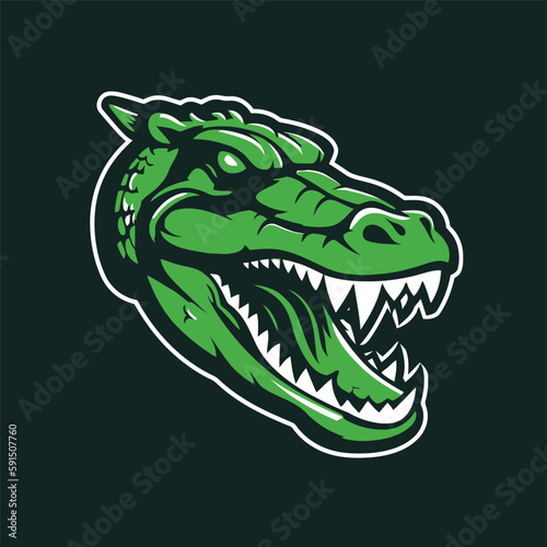 CrocodileTiger head gaming logo esport