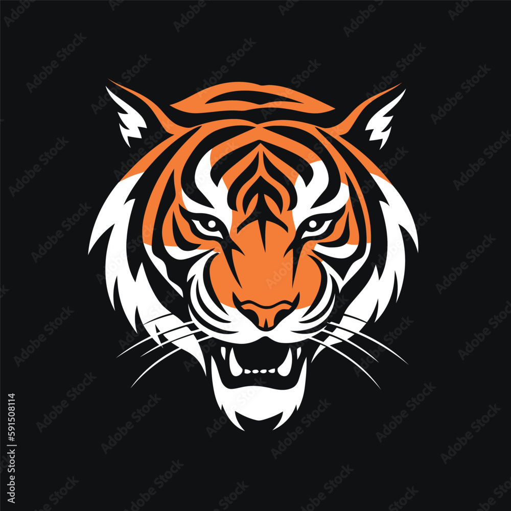 Naklejka premium Tiger head gaming logo esport