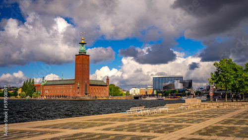 Photography Stockholm, Sweden - Historical City Hall building as seen from Gamla Stan island