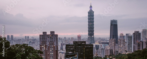 Taipei Skyline from Elephant Mountain in Taiwan © MargaMT