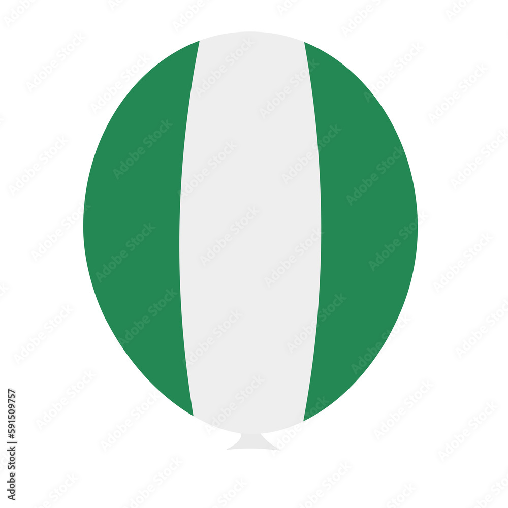 Nigeria flag in the shape of a balloon. Illustration Nigeria flag in the shape of a balloon. Illustration