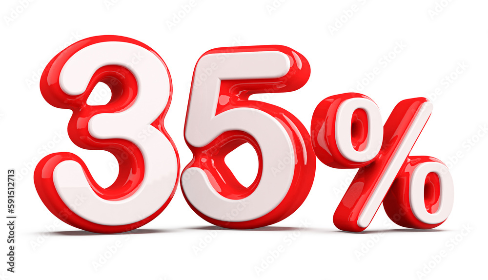 Discount 35 Percent Red Number 3d Discount 35 Percent Red Number 3d