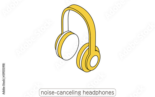 Noise-canceling headphones Illustration of a handy noise-canceling product