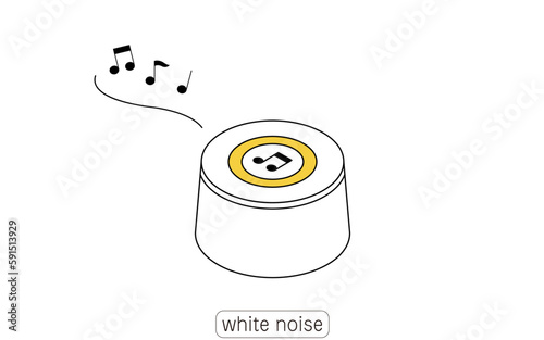 White Noise Illustration of a handy noise reduction product