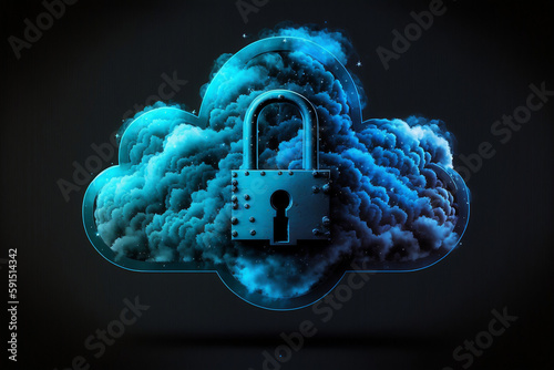 Cloudsecurity Concept in Blue