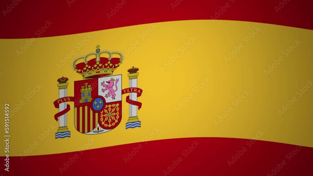 Spain Waving Flag Looping Animation Background Spain Waving Flag Looping Animation Background