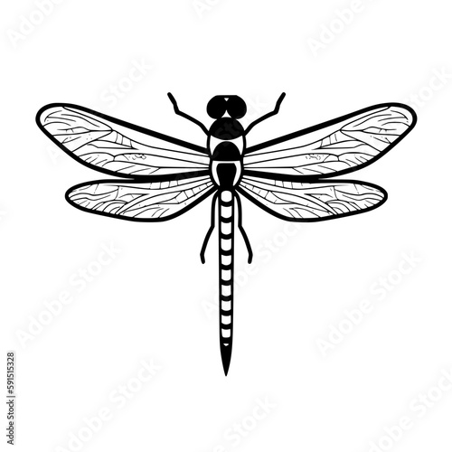 Dragonfly vector illustration isolated on transparent background