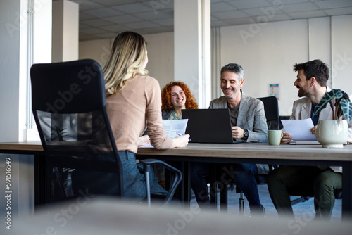 Human resource team having a job interview with their candidate.