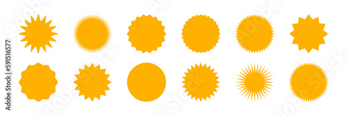 Sun - vector icons. Sun rays yellow