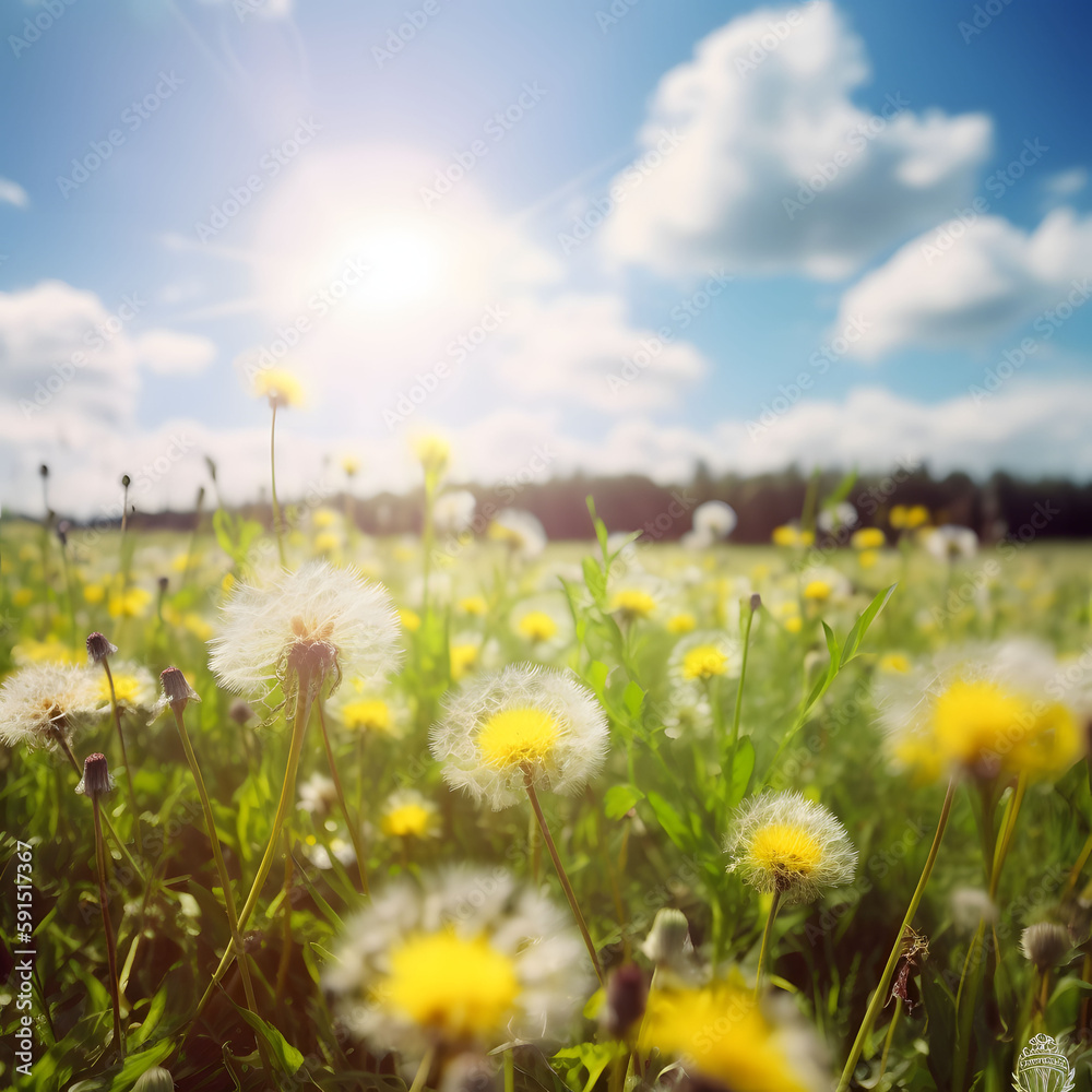 Obraz premium dandelions in field