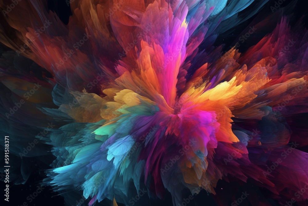 Obraz premium Beautiful colorful stroke background generative AI