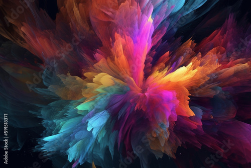 Beautiful colorful stroke background generative AI