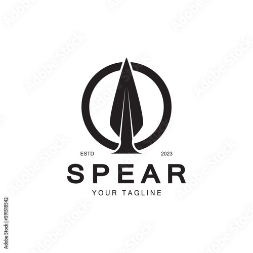 Spear logo icon vector illustration design.Head spear logo vintage illustration design vector