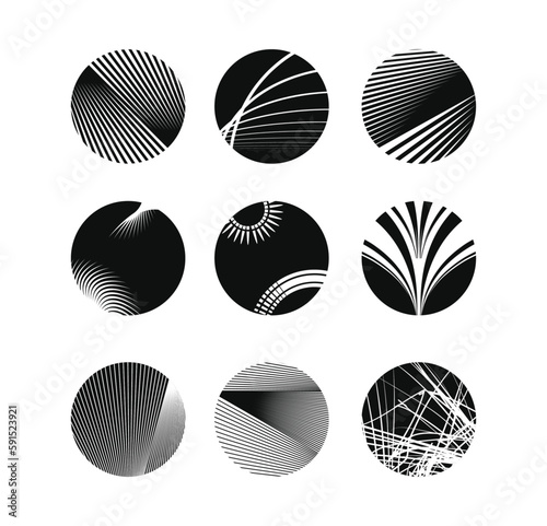 Abstract monochrome background. Vector-art illustration. No gradient, Trendy design element for the frame, round logo, sign, symbol, web, prints, posters, template, pattern