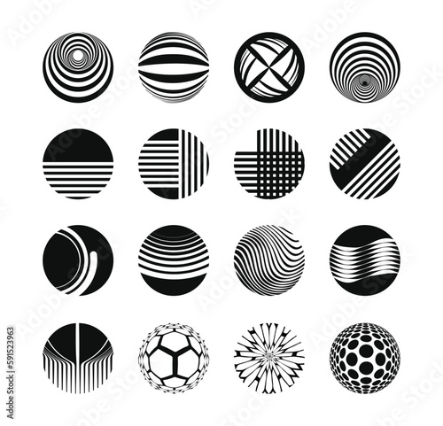 Abstract monochrome background. Vector-art illustration. No gradient, Trendy design element for the frame, round logo, sign, symbol, web, prints, posters, template, pattern