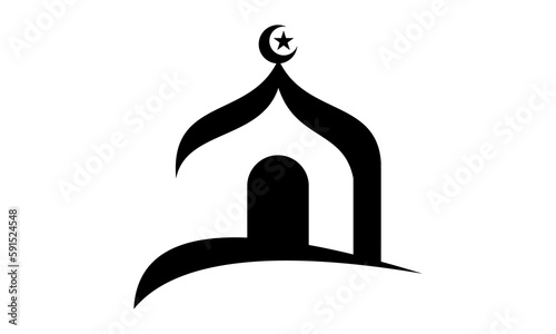 mosque icon building vector illustration logo