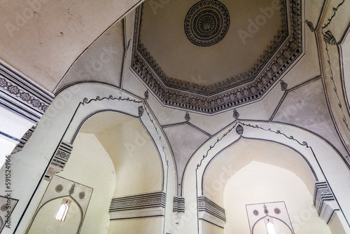 Interior of the Qutub Shahi Tombs (Tomb of 3rd King Ibrahim Quli Qutb Shah), Hyderabad, Telangana, India, Asia photo