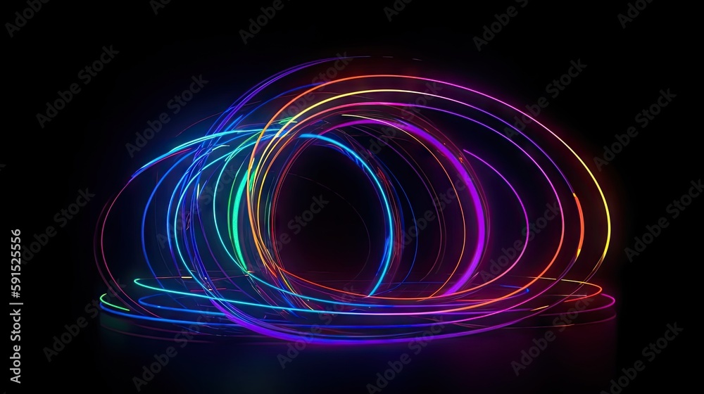 3d and 2d rendering, colorful neon lines, glowing in the dark. minimalistic, futuristic and abstract geometric background wallpaper. Ultraviolet spectrum. Cyber space.. Generative AI 3d and 2d rendering, colorful neon lines, glowing in the dark. minimalistic, futuristic and abstract geometric background wallpaper. Ultraviolet spectrum. Cyber space.. Generative AI