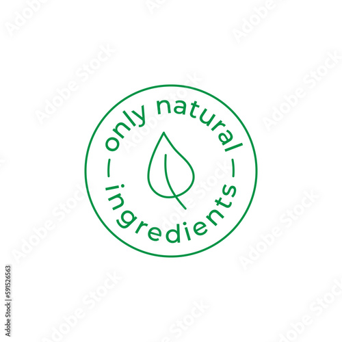 Only natural ingredients vector icon, editable stroke