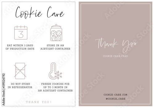 Homemade cookie care card instruction