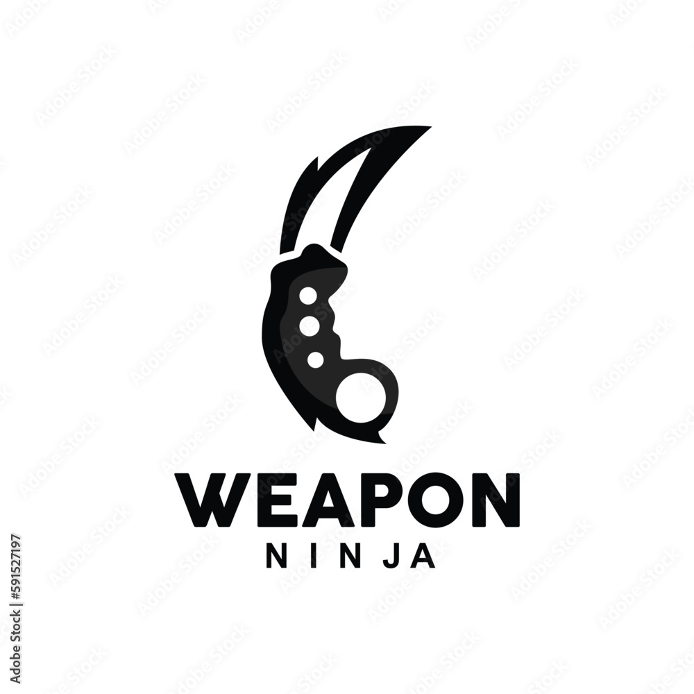 Fototapeta premium Weapon Logo, Traditional Weapon Karambit Vector, Ninja Fighting Tool Simple Design, Symbol Icon, Illustration