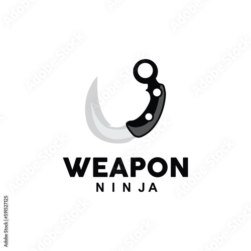 Weapon Logo, Traditional Weapon Karambit Vector, Ninja Fighting Tool Simple Design, Symbol Icon, Illustration