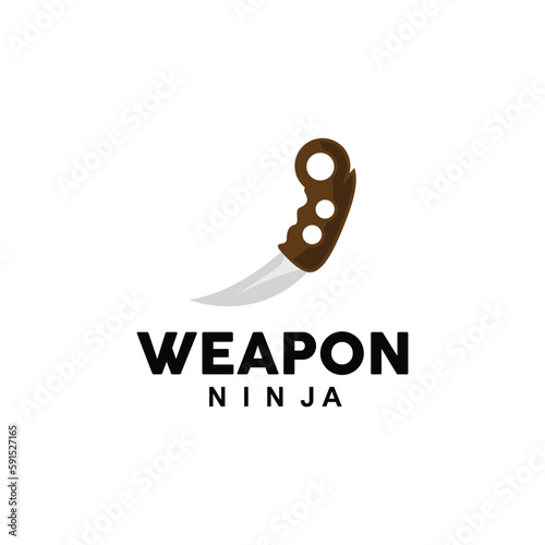 Weapon Logo, Traditional Weapon Karambit Vector, Ninja Fighting Tool Simple Design, Symbol Icon, Illustration