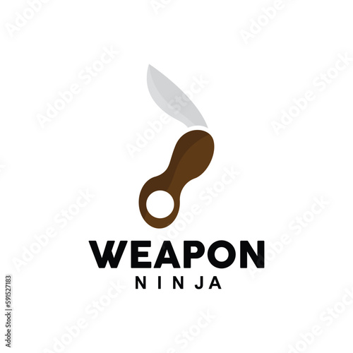 Weapon Logo, Traditional Weapon Karambit Vector, Ninja Fighting Tool Simple Design, Symbol Icon, Illustration
