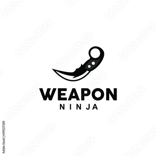 Weapon Logo, Traditional Weapon Karambit Vector, Ninja Fighting Tool Simple Design, Symbol Icon, Illustration