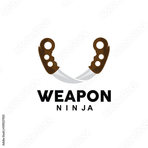 Weapon Logo, Traditional Weapon Karambit Vector, Ninja Fighting Tool Simple Design, Symbol Icon, Illustration