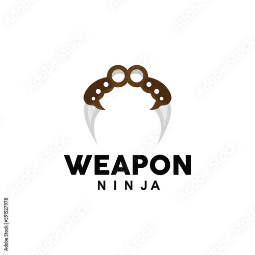 Weapon Logo, Traditional Weapon Karambit Vector, Ninja Fighting Tool Simple Design, Symbol Icon, Illustration