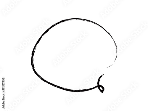 シンプルな手描きのふきだし線画 円