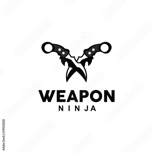 Weapon Logo, Traditional Weapon Karambit Vector, Ninja Fighting Tool Simple Design, Symbol Icon, Illustration