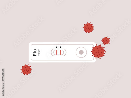 Rapid antigen test kit set (ATK) for Covid-19 is positive. Vector illustration.