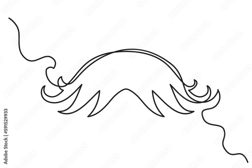One Line Drawing Mustache, Continuous Line Dad Whiskers, Moustache, Vintage Man Hairstyle One Line Drawing Mustache, Continuous Line Dad Whiskers, Moustache, Vintage Man Hairstyle