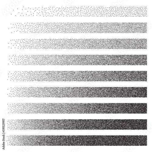 Dot Halftone Line Gradient, Half Tone Texture Background, Stipple Dot pattern, Spot Fade Effect, Halftone Lines
