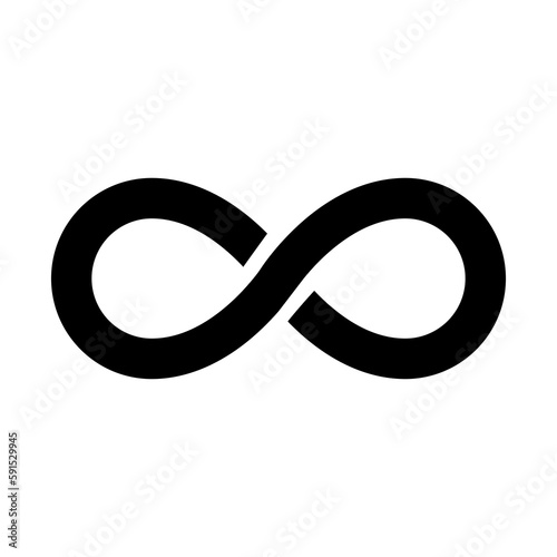 Infinity icon on transparent background.