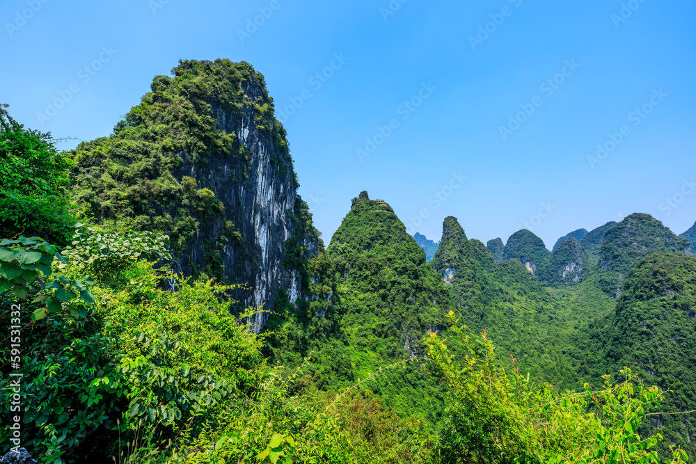 Karst Mountains Landscape in Guilin, China. Karst Mountains Landscape in Guilin, China.
