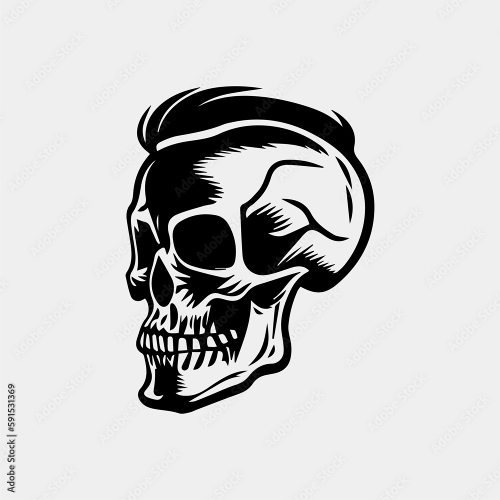 Fototapeta premium Hipster Skull vector design idea