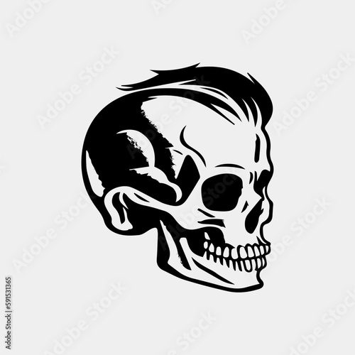 Hipster Skull vector design idea