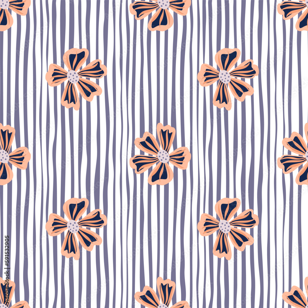 Chamomile flower seamless pattern in simple style. Abstract floral endless background. Chamomile flower seamless pattern in simple style. Abstract floral endless background.