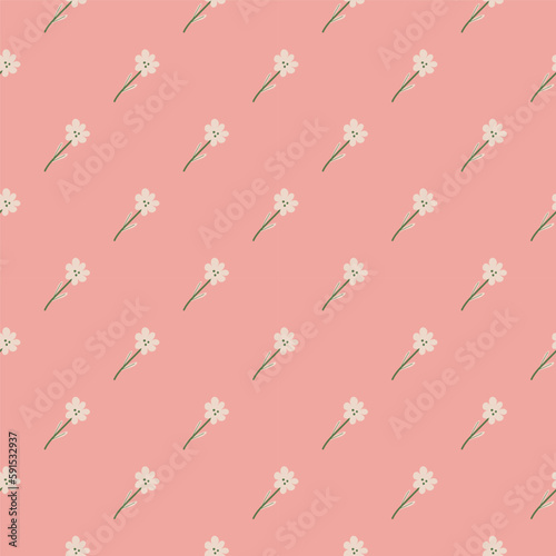 Little flower seamless pattern in naive art style. Decorative floral ornament wallpaper.
