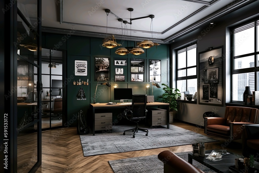 Office space with desks
